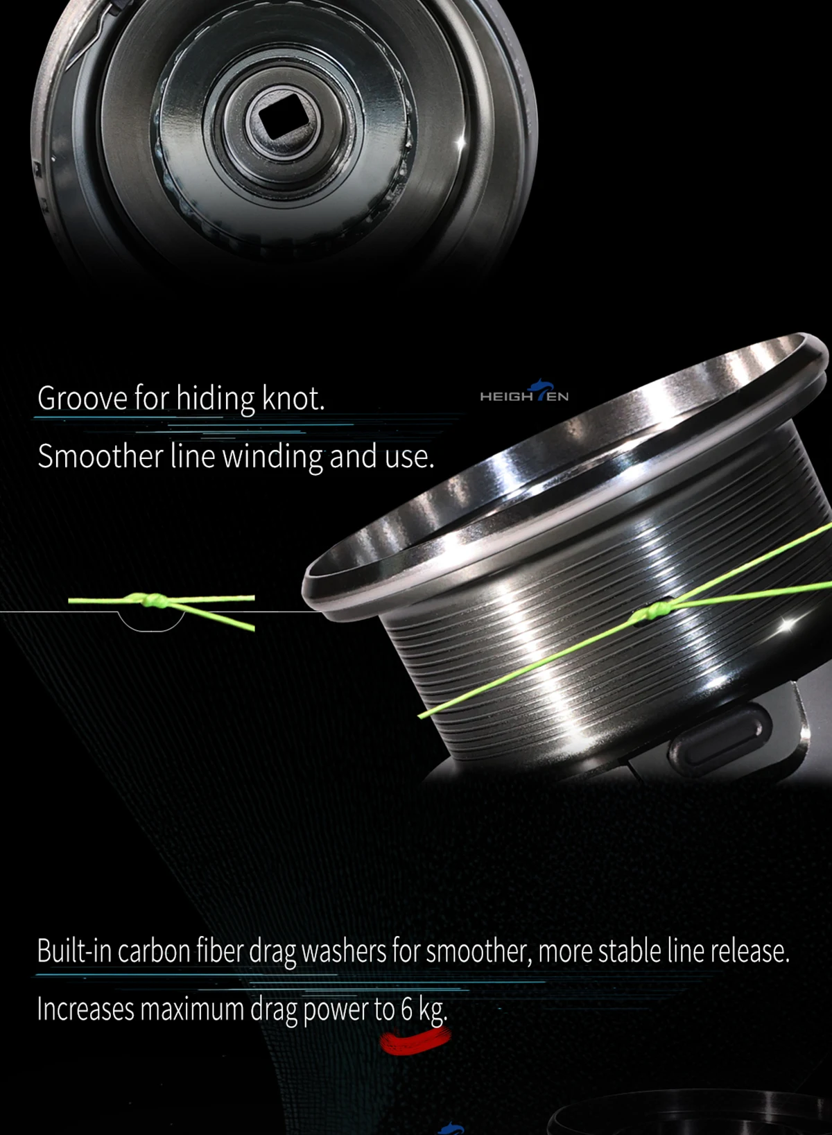 HEIGHTEN TYPE-a Modifizierte Ersatzspule für DAIWA LUVIAS LT2500S CALDIA TATULA Angelrolle – Detail 7