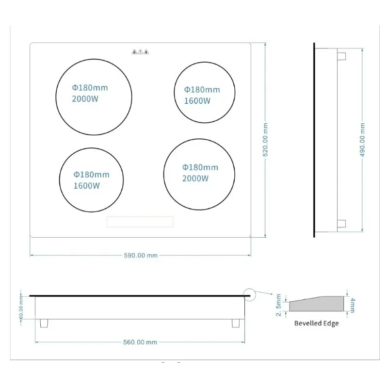 Hidden Induction Cooktop Invisible Built in Herd Magnetic Under Granite Ceramic Stove Hob Stovetop Commercial Induction Cooker