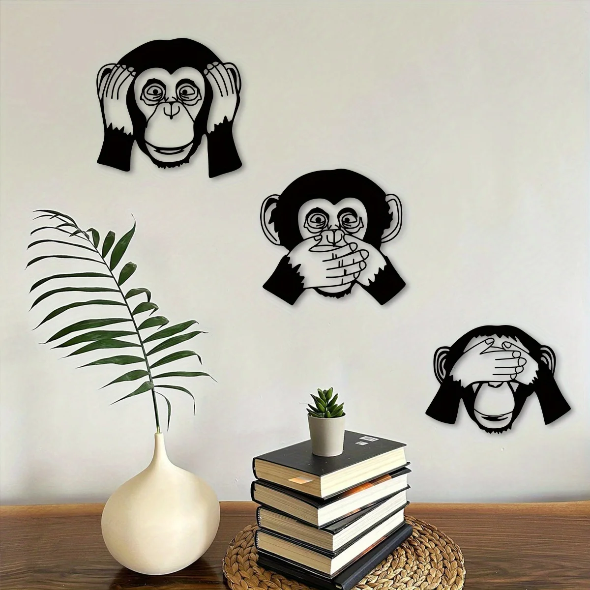 CIFBUY Iron Wall Art Metal Monkey Decor Waterproof Hanging Ornament For Living Room Bedroom Bathroom Home Decoration
