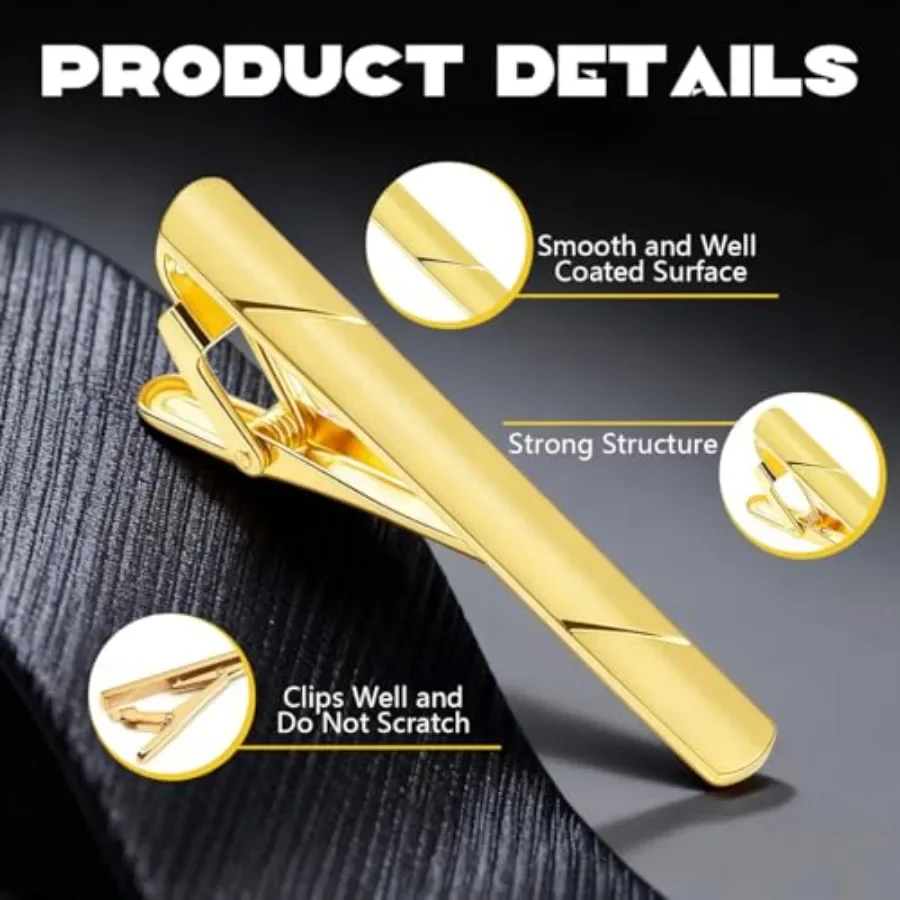 Mens Stainless Steel Tie Clips Minimalist Necktie Tie Bar Clasp Clip Clamp Pins Best Gift For Men Business Party Wedding Best G - view 3