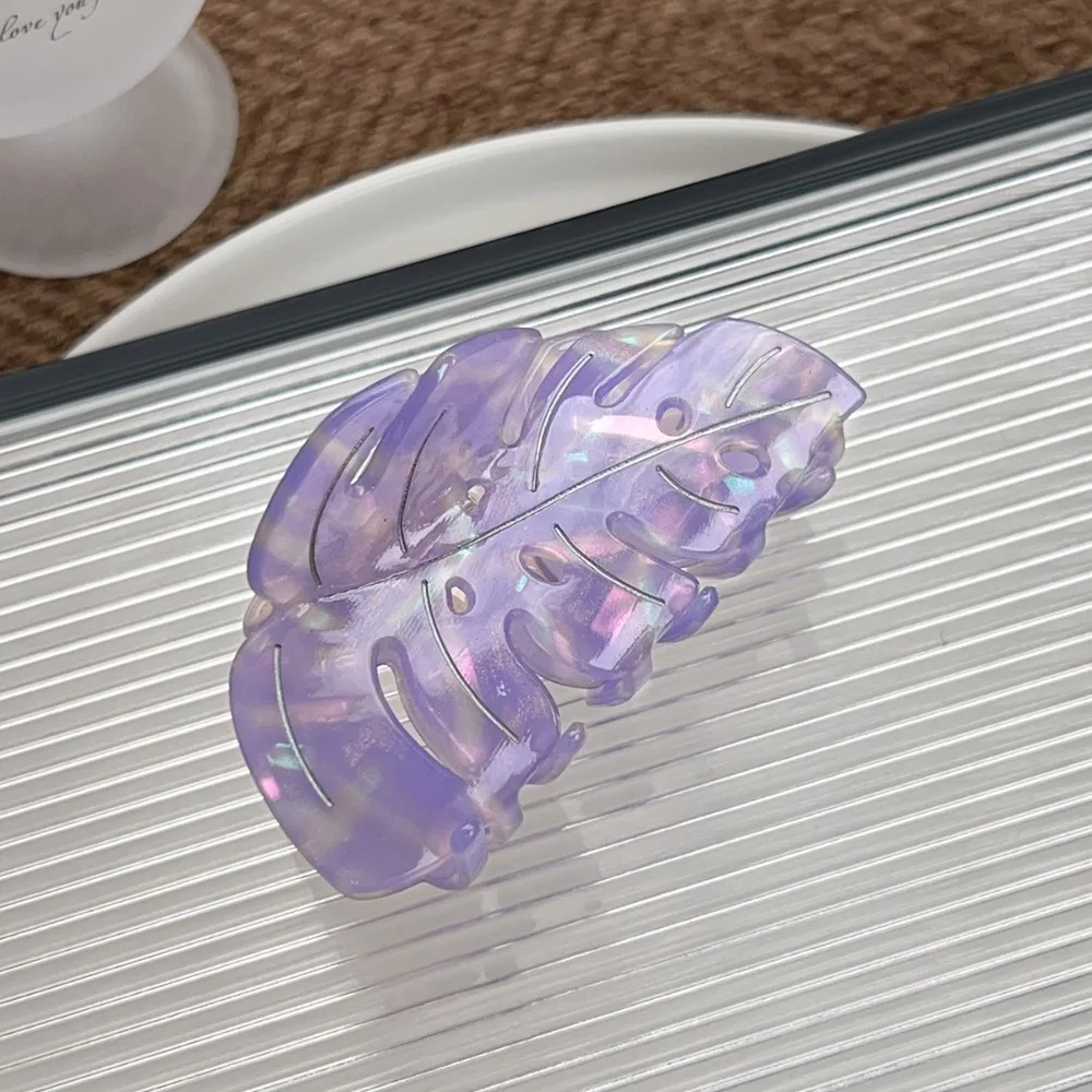 

Милые зеленые заколки для волос в форме листьев, геометрические ацетатные зажимы для волос, заколки-крабы для путешествий