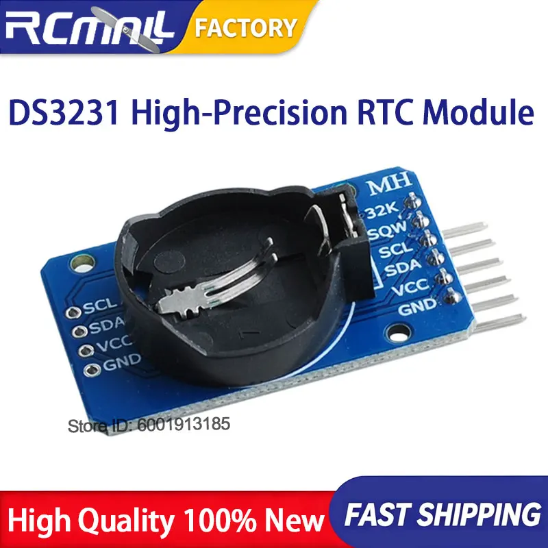 DS3231 RTC Module High-Precision I2C Clock Board 3.3V/5V Compatible for Arduino Raspberry Pi with AT24C32 Memory Chip