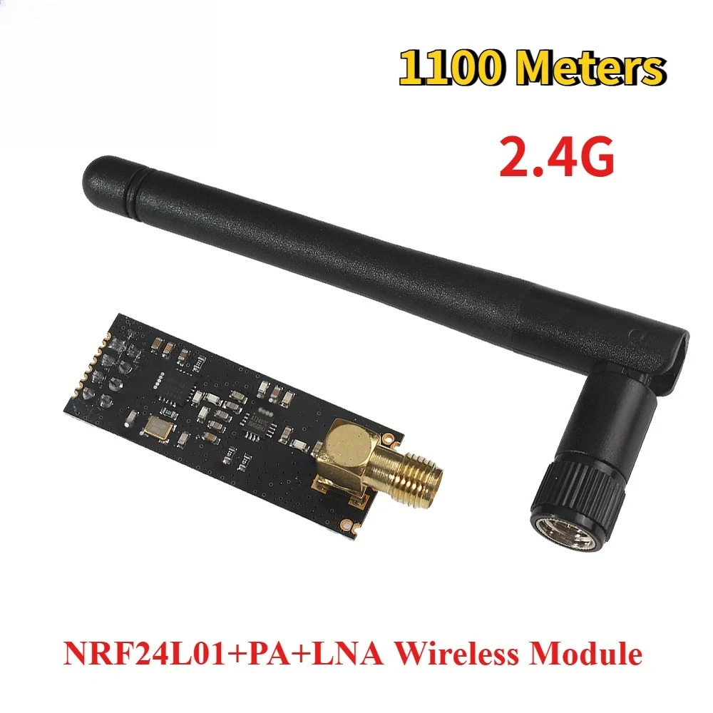 

1 Kit NRF24L01 Wireless Module +PA+LNA 2.4G Wireless Data Transmission Module 1100M with Antenna