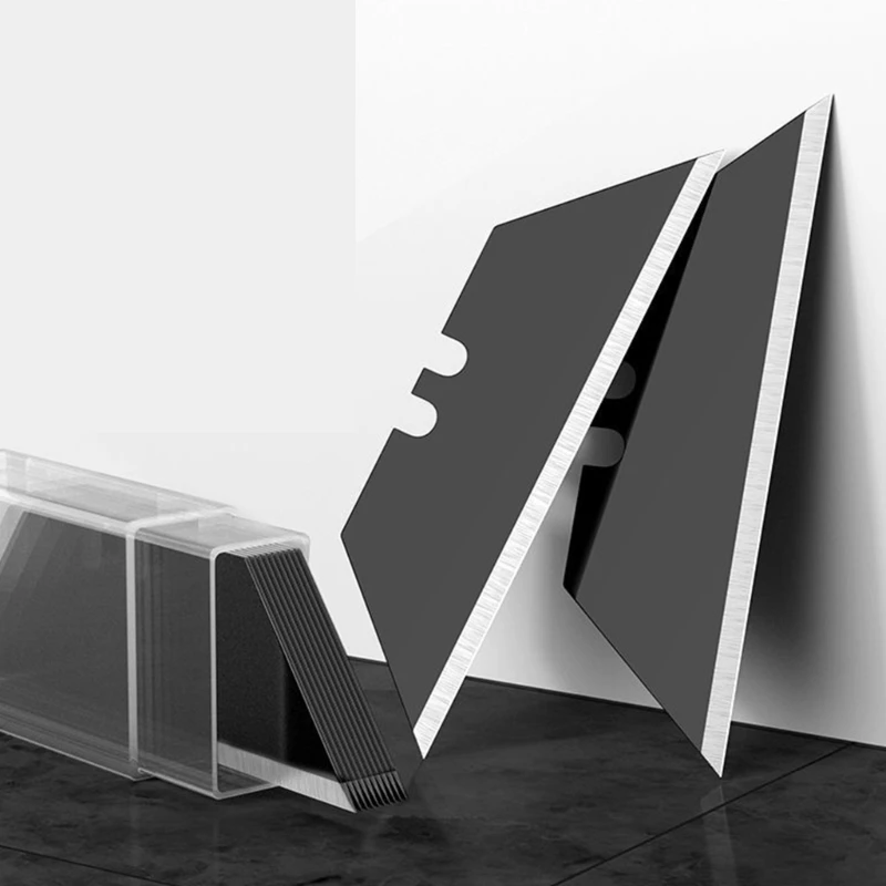 Art Craft Cutter Tool Razor Blades in Protective Case Sharpness Edge for Crafting and DIY Projects Trapezoid Blade