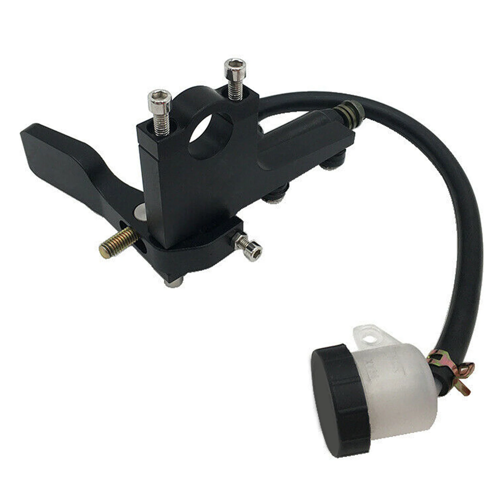7/8in Motorcycle Thumb Brake Lever Rear Master Pump Cylinder Handle Kit Aluminium Alloy Rear Master Pump Motorcycle Brake