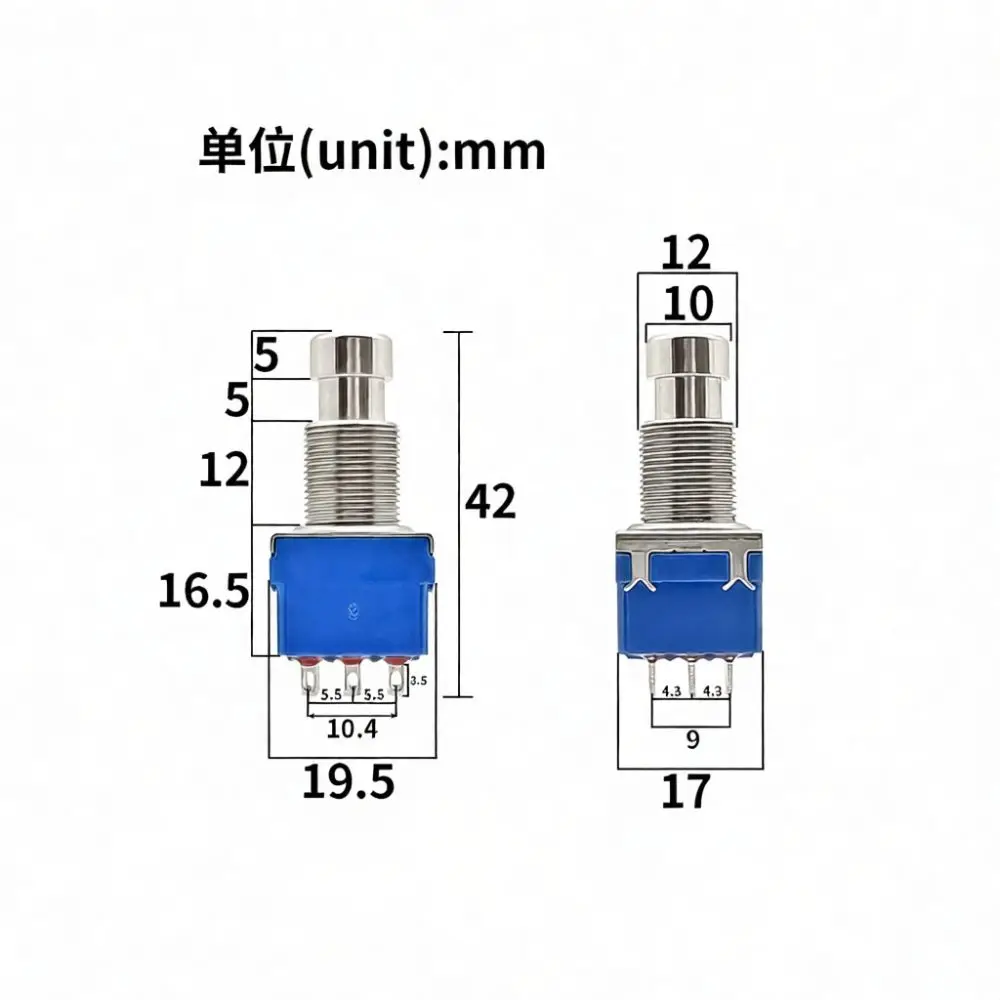 Guitar Effects Pedal Switch 3DPT 9 Pin Footswitch Replacement For Electric Bass Stompbox Hardware Repairing Accessories