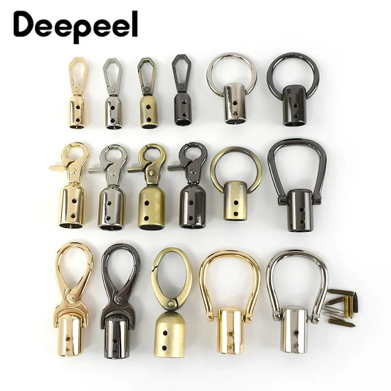 4/10/20Pcs Deepeel Handbag Tassel Cap Clasp Hook Connector Bag Hanger Metal Buckles Bags Strap Stopper Cord Lock DIY Accessories