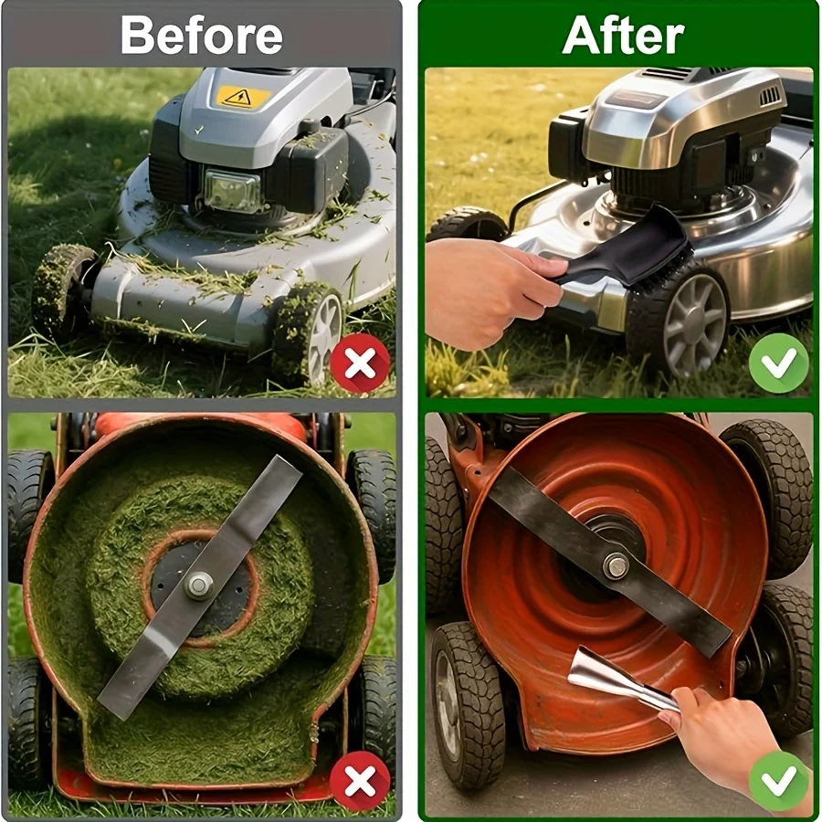 قطعتان من سطح جزازة العشب للحديقة متعدد الوظائف، مجموعة فرشاة تنظيف مكشطة