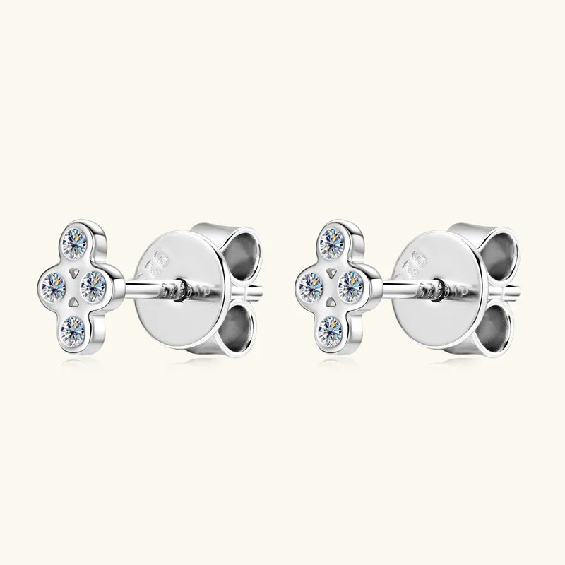 EMO-477 Lefei Mode ChimDesign Classique De Luxe Moissanite Croix Everver Boucle D'oreille Pour Femmes Argent 925 ixBijoux Cadeau