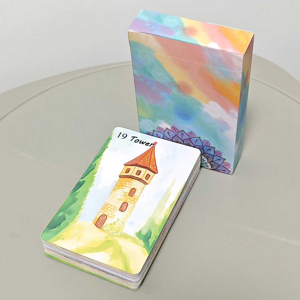 Watercolor Painting Lenormand Deck 9*6cm 42 Pcs Lenormand Cards Rana System