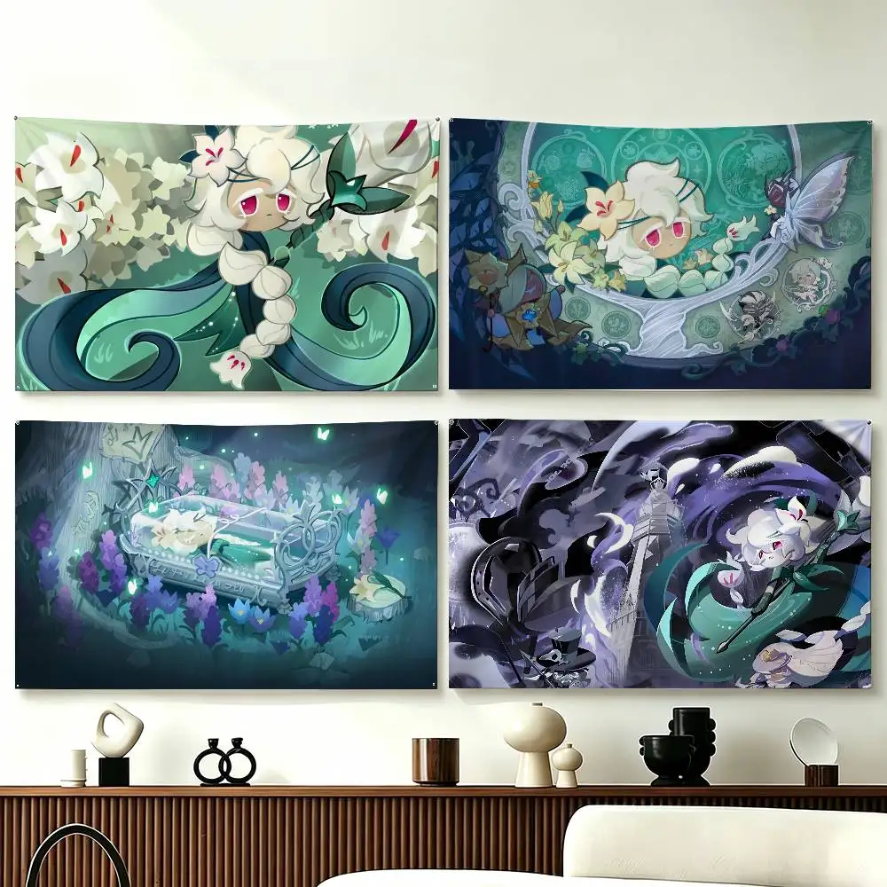 

Run Kingdom W-White l-lily C-Cookie Funny Flags for Bedrooms Home Decor Items Outdoor Decors Garage Decoration Flaga