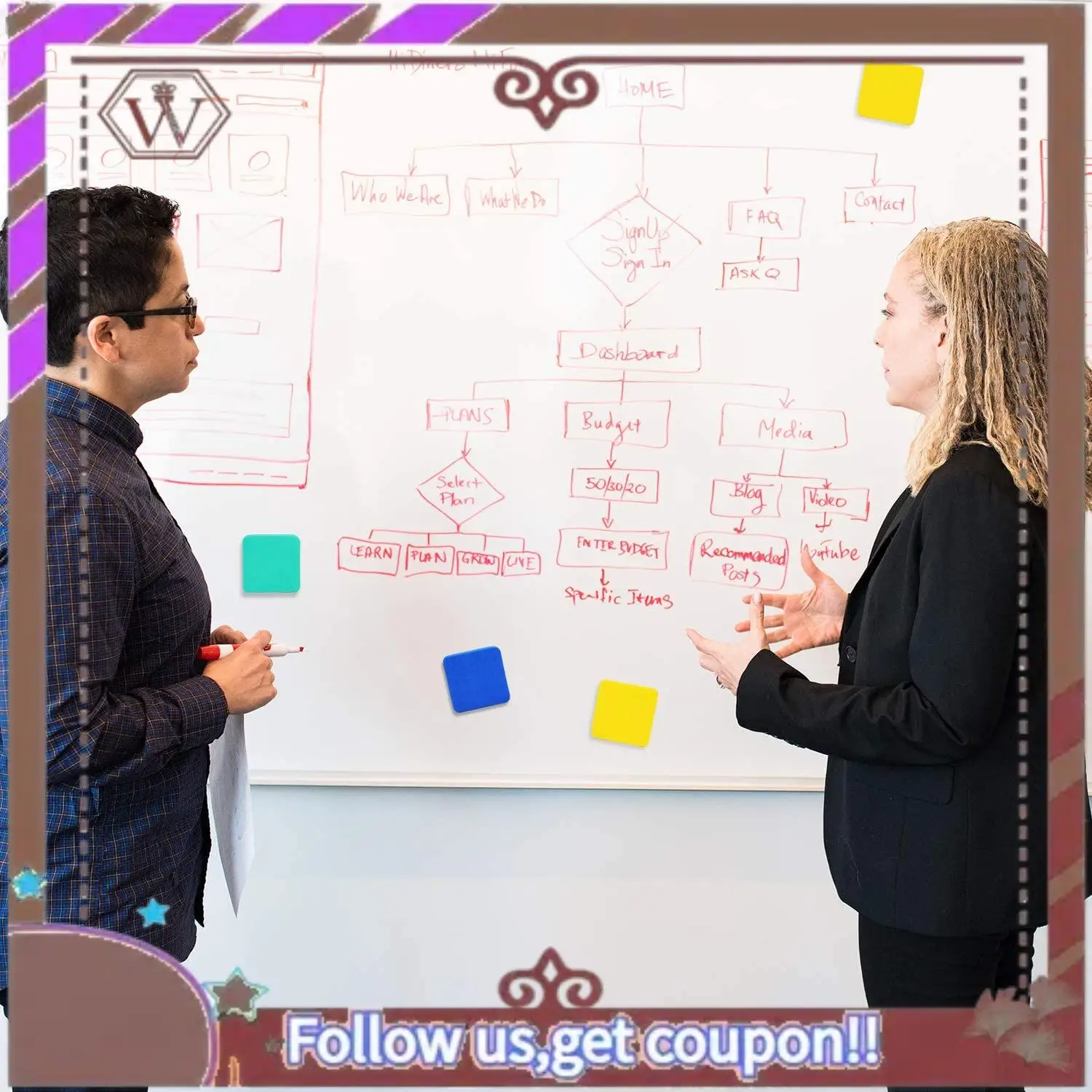 ABBG-30Pcs ممحاة السبورة البيضاء قابلة للغسل وإعادة الاستخدام ممحاة السبورة المغناطيسية لتنظيف علامات المسح الجاف