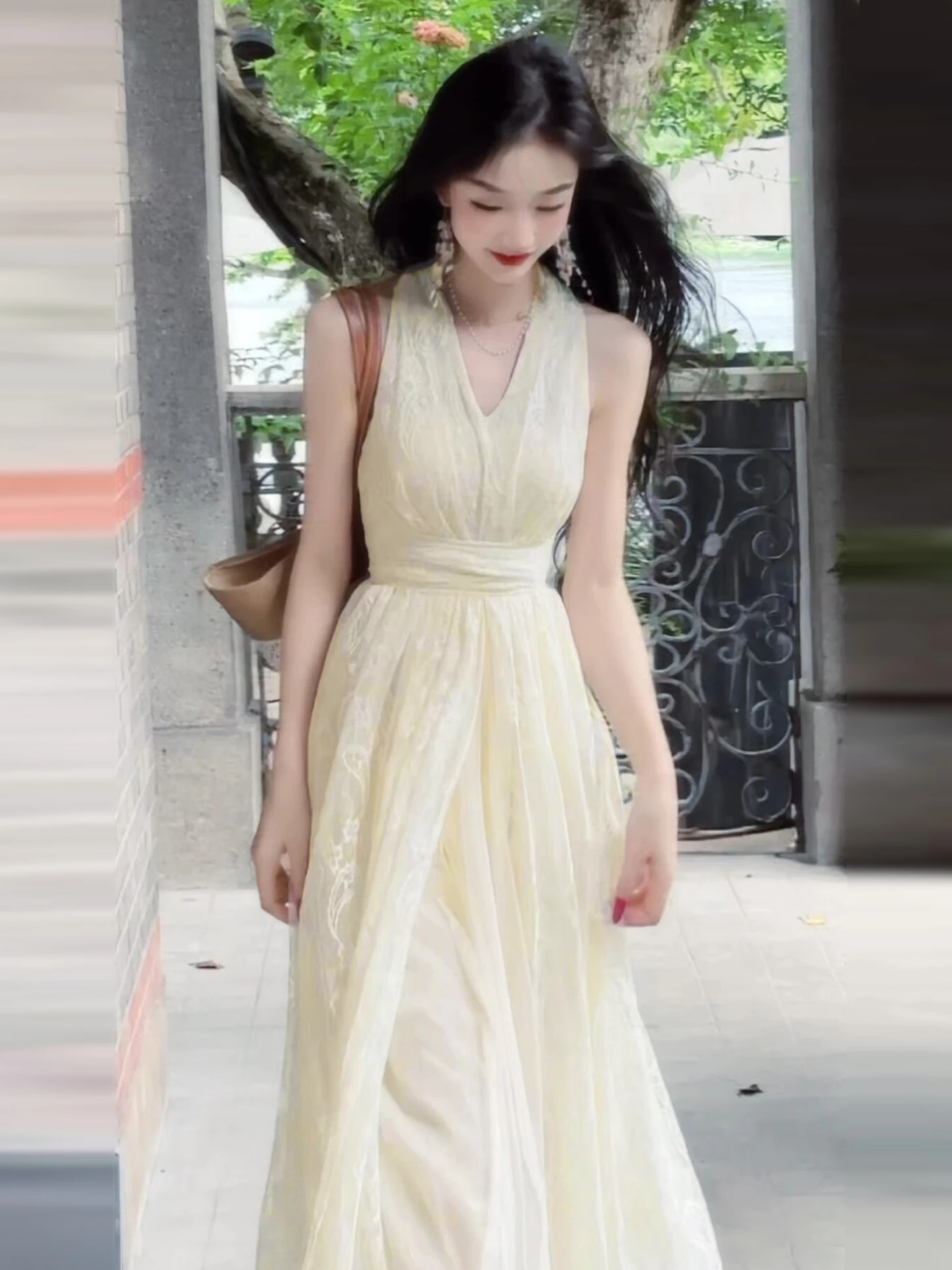 Nouvelle jupe de plage pour femme, style estival, taille haute cintrée, couleur unie, coupe ample, ligne A, S...