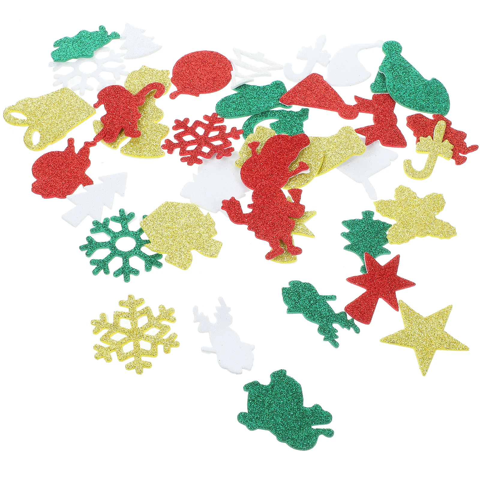 

50 Pcs Vintage Christmas Decor Stickers Decorative Decals for Crafts Adhesive Foams Scrapbooking