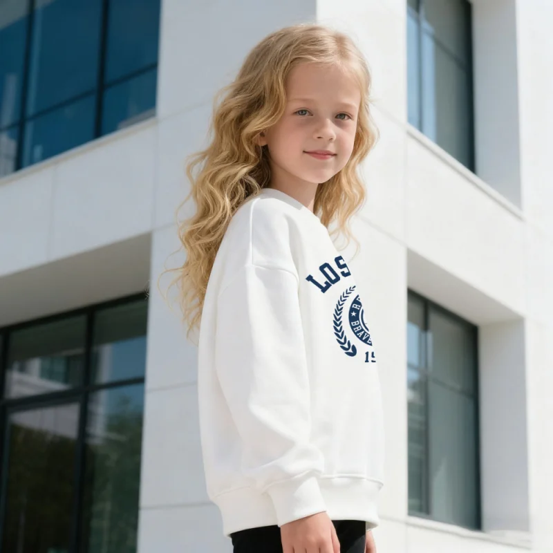 سويت شيرت مطبوع عليه كرة السلة للأطفال من لوس أنجلوس - بلوفر عصري كاجوال بأكمام طويلة للفتيات والفتيان، طراز قديم مريح لعام 1985 #4