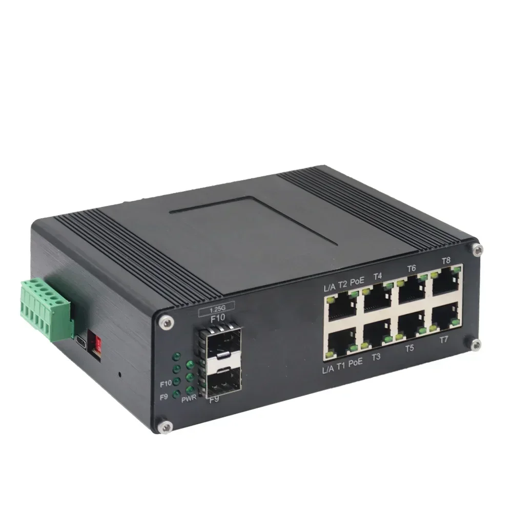 Robusto QoS presenta conmutador de red POE administrado ethernet de 8 puertos 10/100/1000 POE + 2 puertos 1000X SFP