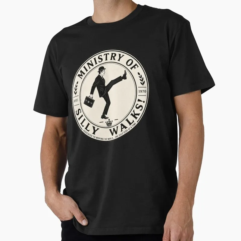 Ministry of Silly Walks! Est. 1970! Monty Python Gift T-shirt Short Sleeve Tee British Comedy Graphic clothes US size Tops S-6XL