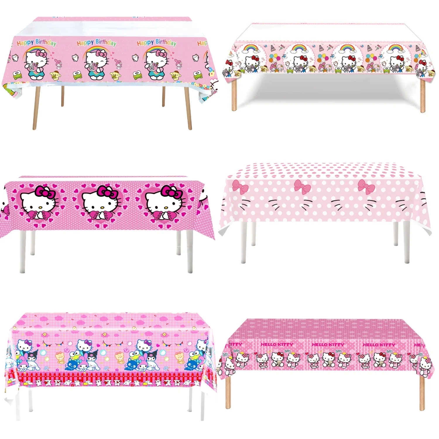 Disposable Tablecloth Birthday Hello Kitty table cloth Party Decor Table Clover Baby Shower Kitty Girl Party Favors Supplies