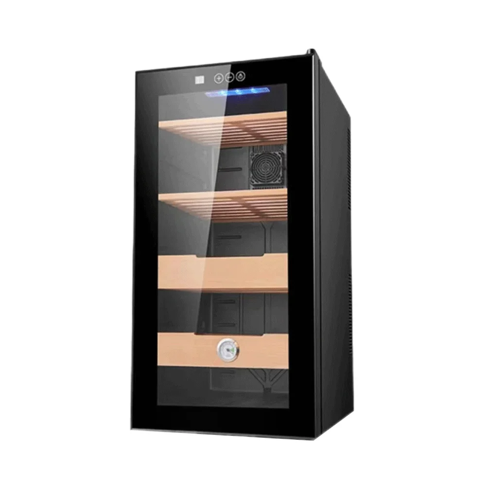 

400 Cigar Capacity Pop Selling Small Electric Humidity Control Led Light Wood Cigar Cooler Cigar Humidor Fridge