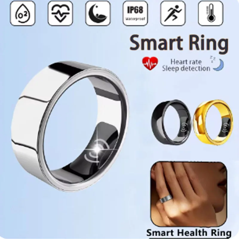 

2024 For Huawei P50E Smart Ring Men Women Titanium Steel Shell Sleep Health Monitoring 3ATM Waterproof Multi-sport Modes Ring