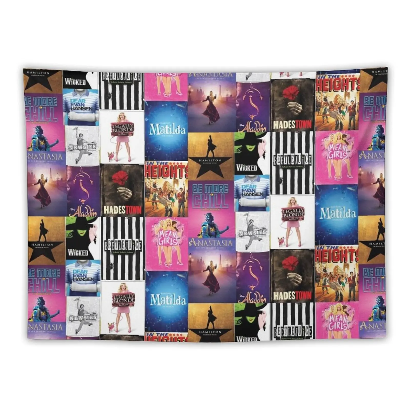 Musical Playbill Collage Tapestry Wall Decoration Items Room Decor Cute Anime Decor Tapestry