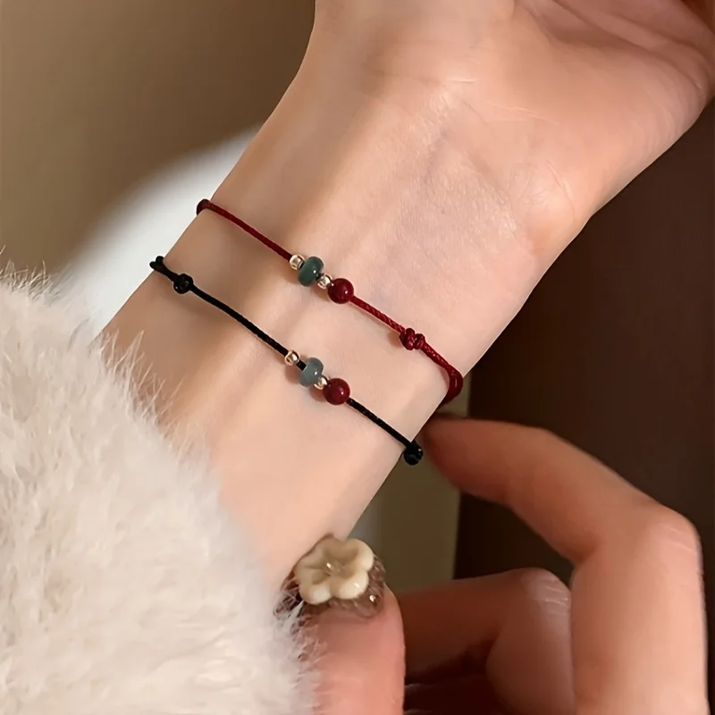 Handmade Lucky String Braided Bracelets for Women Good Luck Wealth Amulet Wristband Bangles Couple Friendship Jewelry Gifts