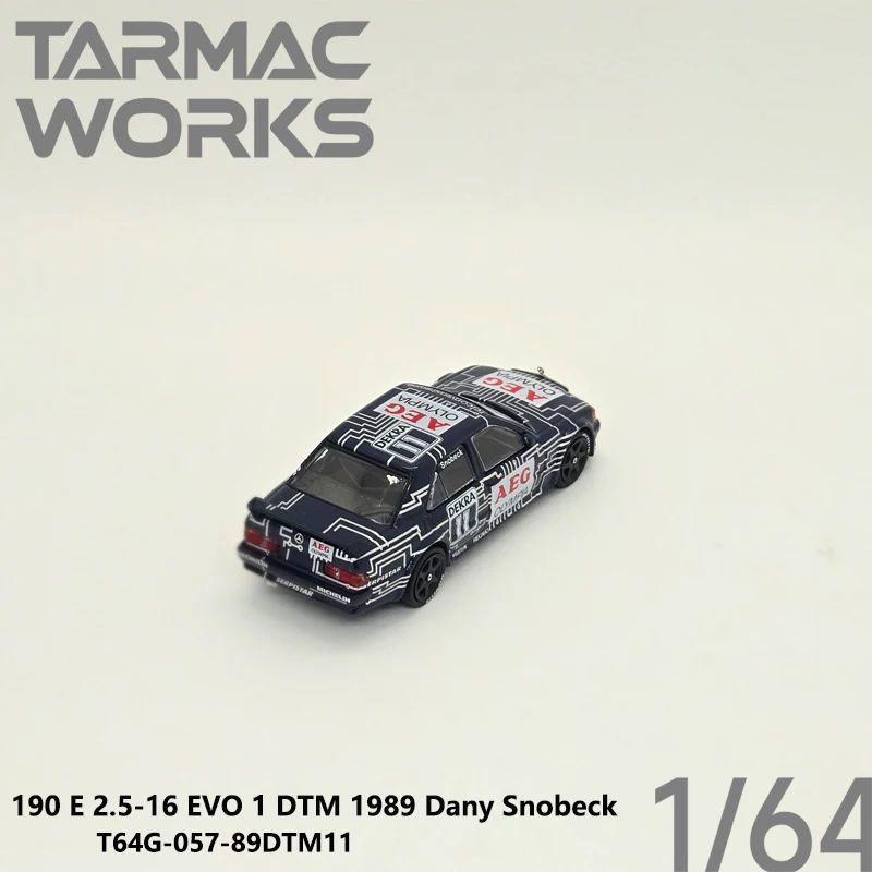 Tarmac Works 1:64 Mercedes-Benz 190 E 2.5-16 EVO 1 DTM 1989 #11 AEG Olympia T64G-057-89DTM11 Collectible Model Vehicles Alloy view 4