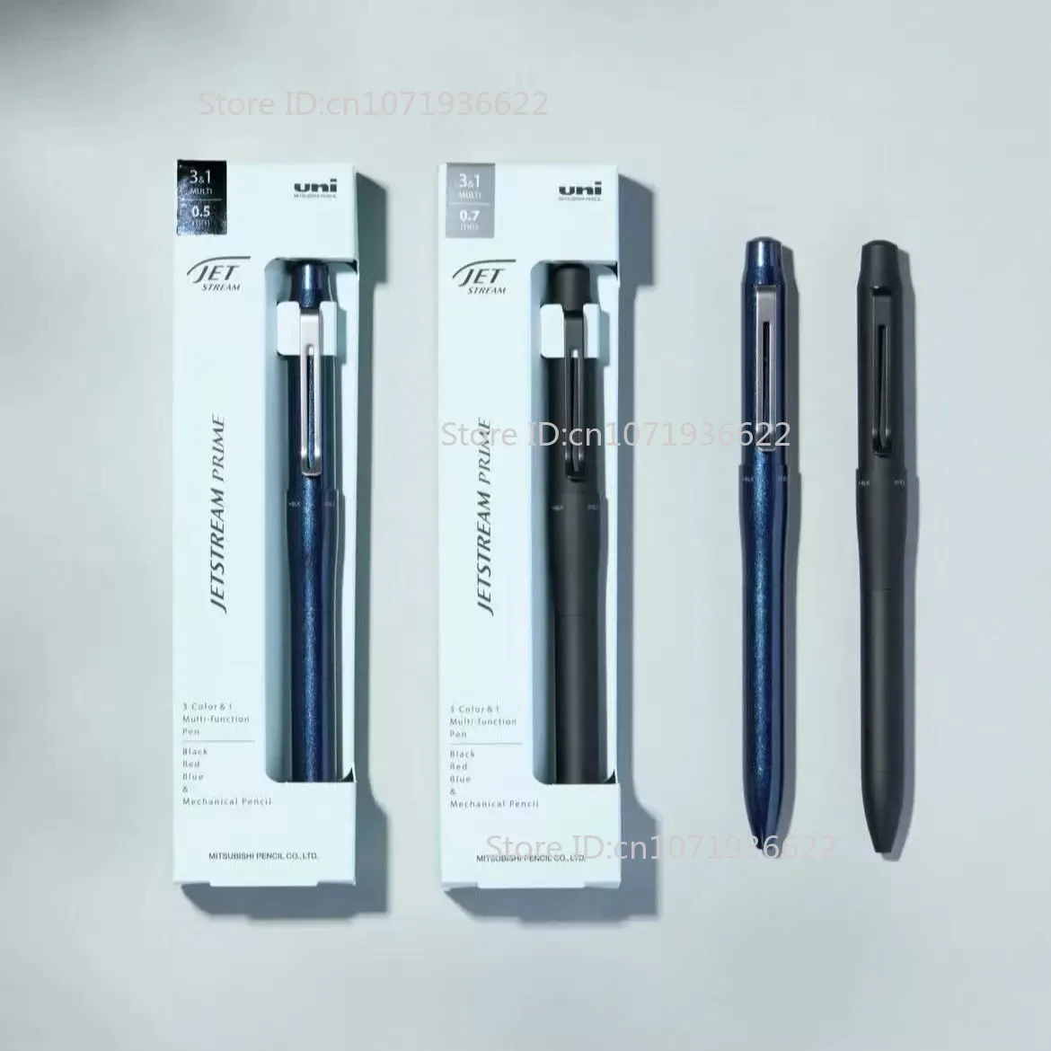 Japanese UNI Jetstream Prime Series Ballpoint Pen Multifunctional 3+1 Medium Luxury Oil Pen Rotating Core Black 0.5 Gel Pens