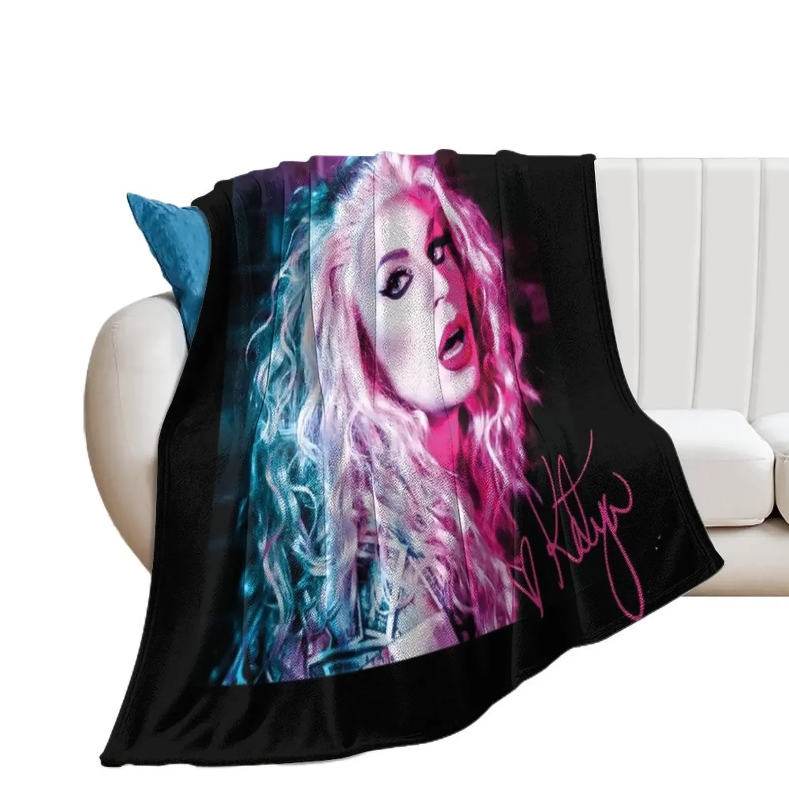 Katya Zamo || blue & pink + signature Throw Blanket Luxury Luxury Designer valentine gift ideas Blankets