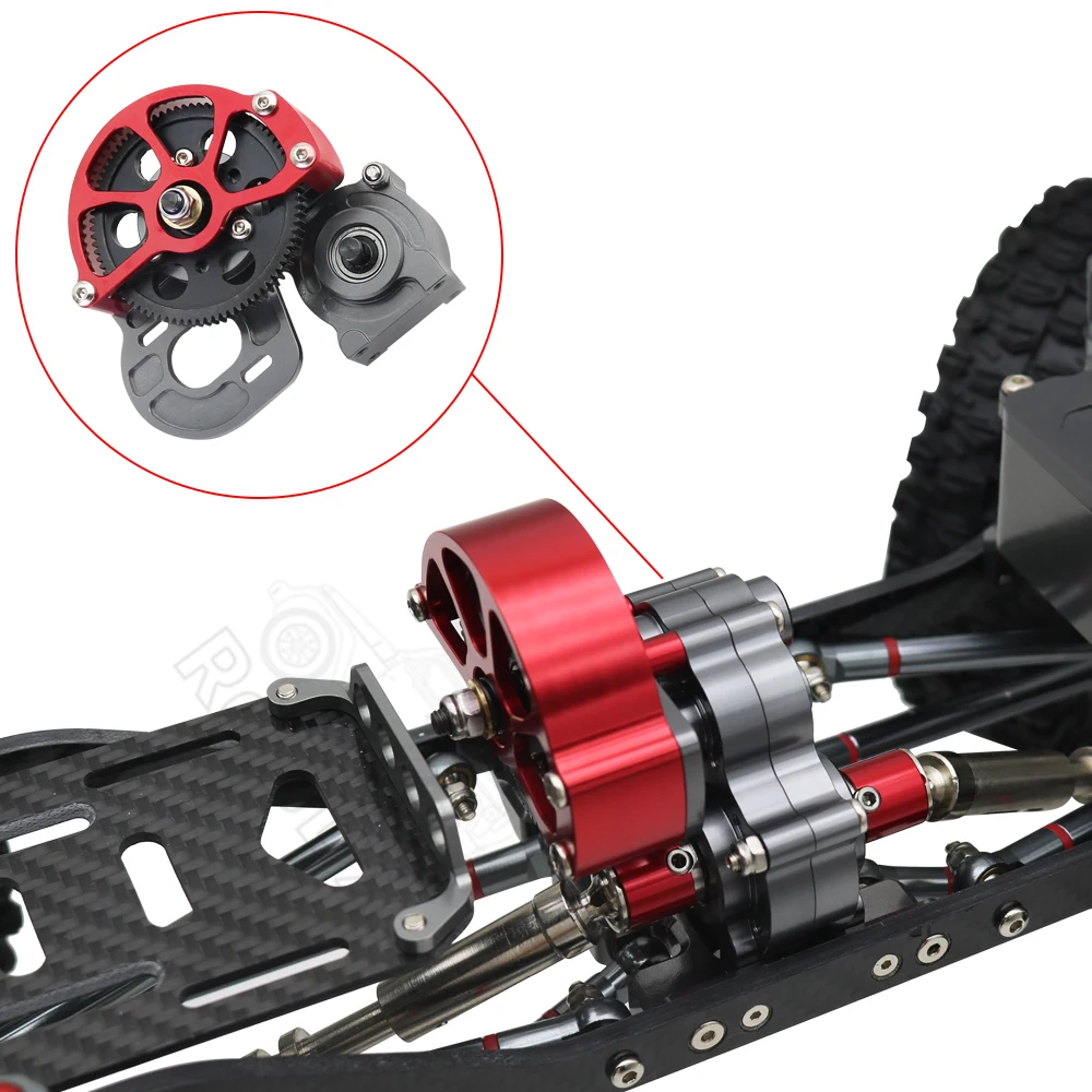 RC Crawler SCX10, transmisión totalmente de Metal, caja de cambios central con engranaje de Motor para 1/10 Axial SCX10, piezas de actualización de