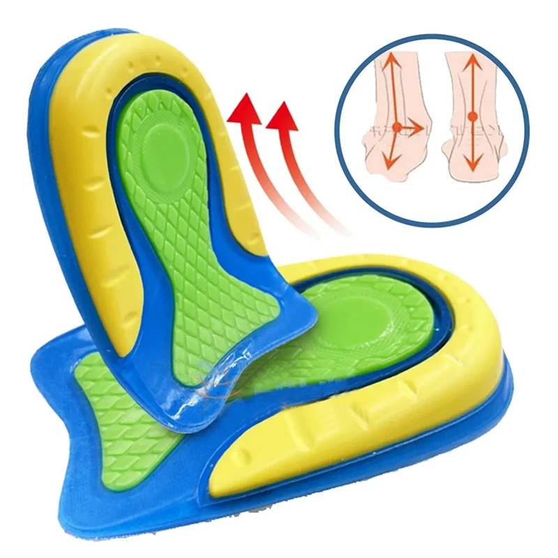 1pair Soft Silicone Gel Insoles for Heel Spurs Pain Cushion Foot Massager U-shaped Half Heel Insole Height Increase Shoes Pad