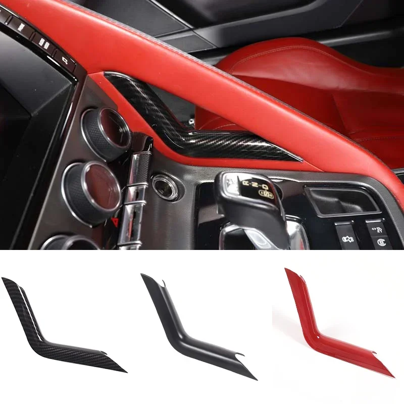 For Jaguar F-TYPE 2013-2024 ABS Carbon Fiber Style Gear Shift Right L-shaped Decorative Strip Accessories