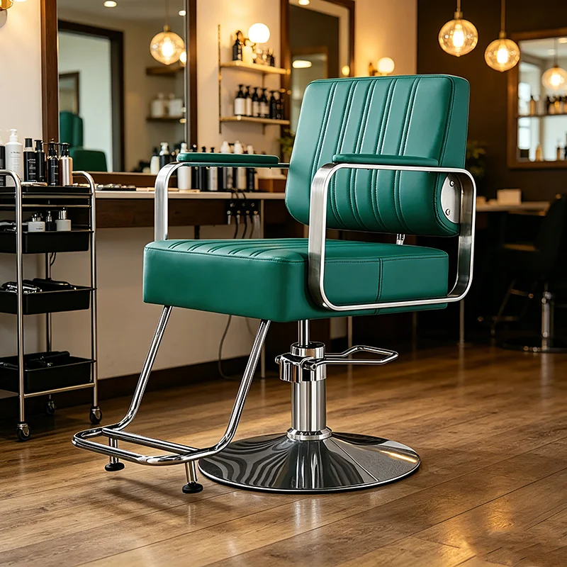 Modern Italian Barber Chair Specialty Swivel Ergonomic Simple Barber Chair Rustic Unique Chaise Coiffeuse Salon Furniture