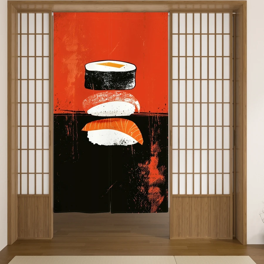 Japanese Noren Door Curtain Sushi House Tea Room Izakaya Hallway Partition Entrance Block the Curtain Kitchen Short Half Curtain
