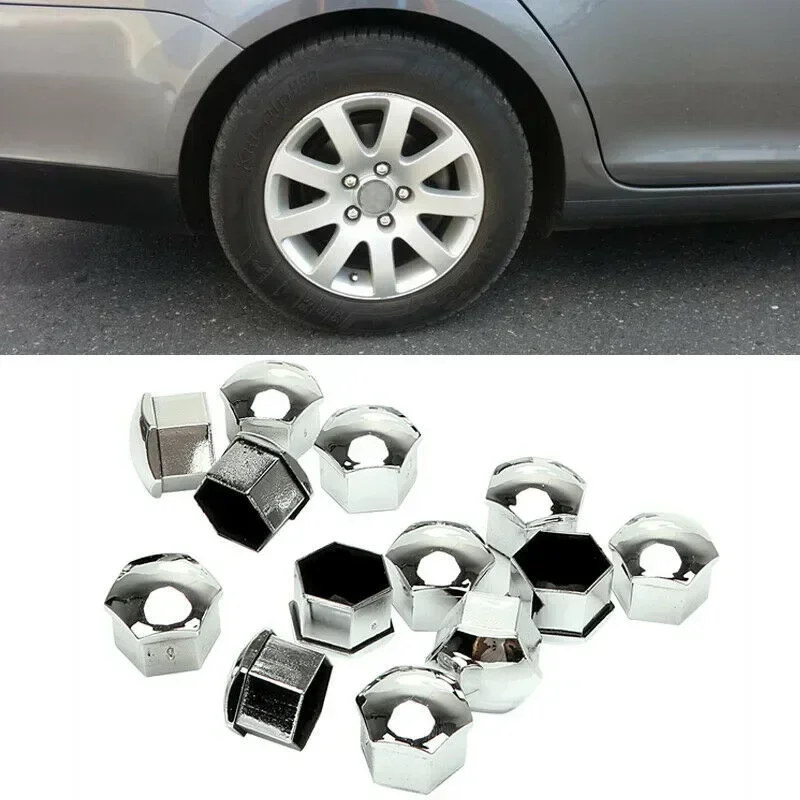 20pcs 17mm Silver Alloy Wheel Nut Bolt Caps For Any Car Electroplated Silver 20pcs Allen + 1pc Black Clip Fit Any Car Wheel 17mm