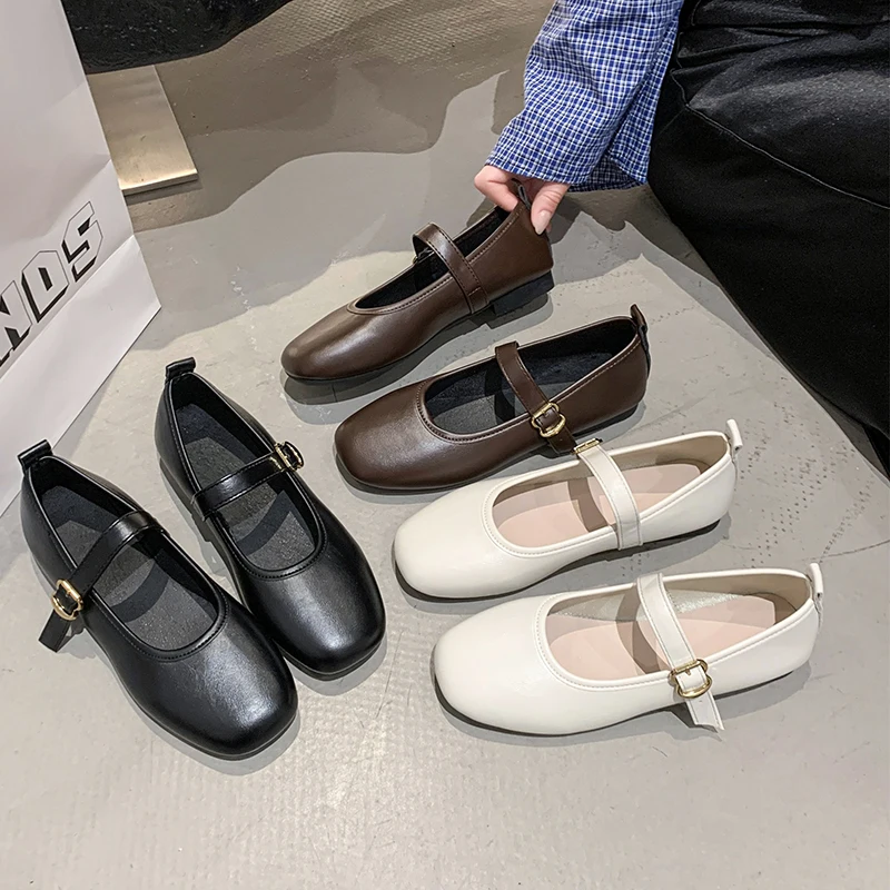 أحذية ماري جين ذات قاعدة مسطحة للنساء، أحذية عصرية جديدة لفصلي الربيع والخريف، أحذية بين بين بأسلوب خيالي متعددة الاستخدامات ... #4