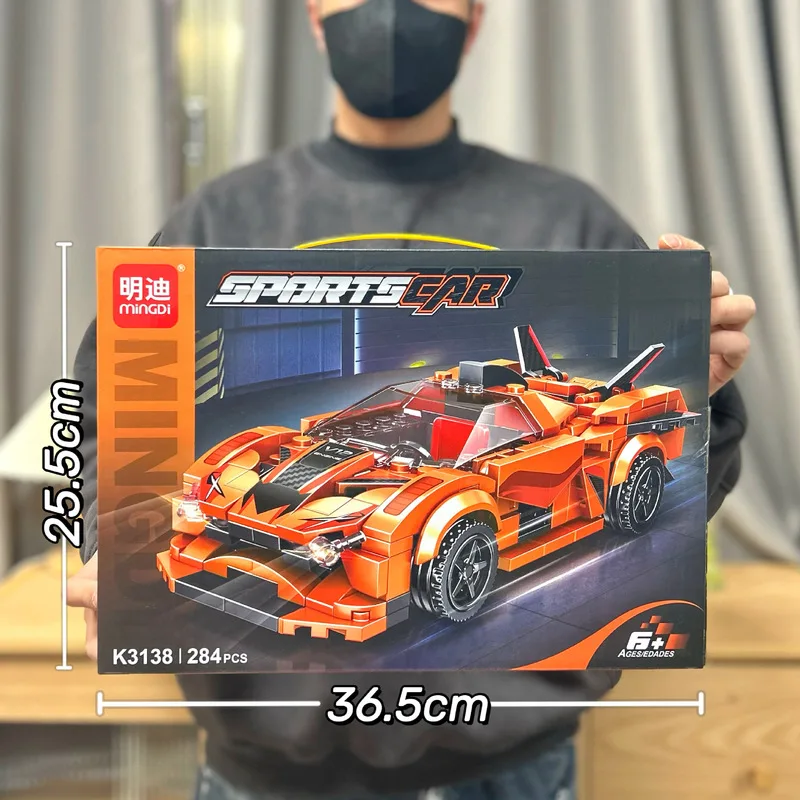 

JIQILE Lego Compatible Pull Back RC Racing Car Building Blocks 320 Pcs Assembly Model Educational Ideal Gift For Boys Age 6+