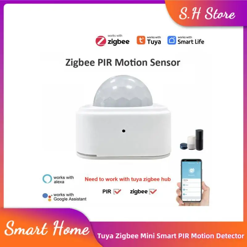Zigbee Tuya detektor gerak PIR pintar Mini, Sensor PIR tubuh manusia Sensor inframerah keamanan maling Alarm Sensor remote control kehidupan pintar