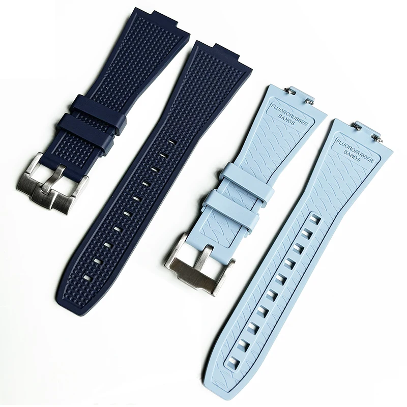 FKM Strap for Tissot PRX Series T137.407/T137.410 Super Player 40mm Convex Fluoro Rubber Quick Release Watch Band Bracelet 12mm