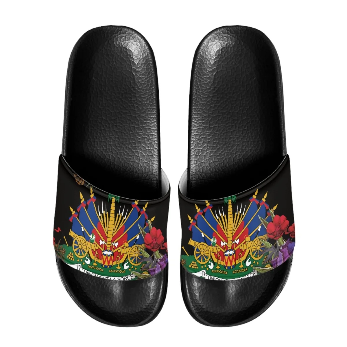 2023 Haiti Flag Printing Comfortable Slippers Fashion Non-slip Home Breathable Sandals Couple Summer Beach Flats Walking Shoes