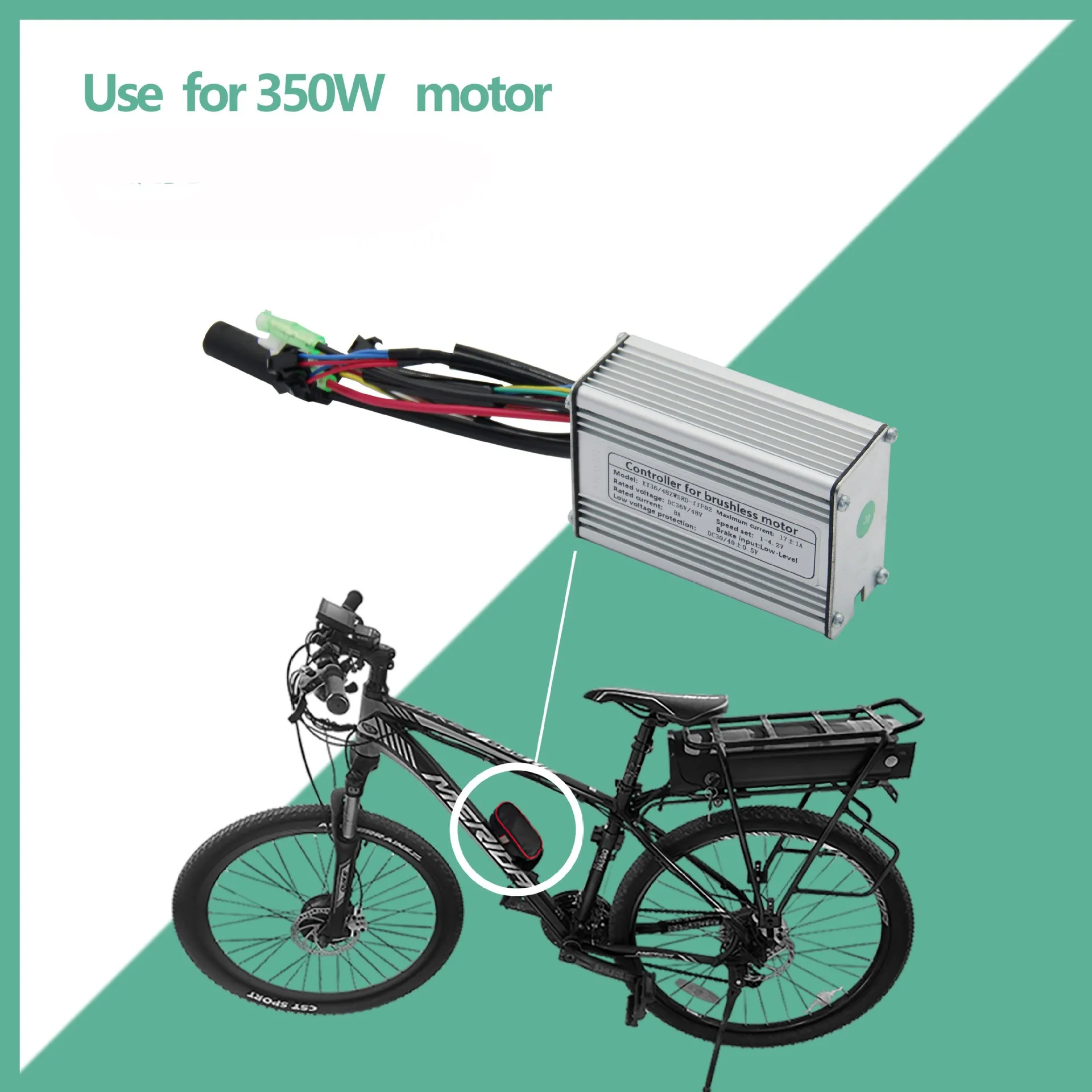 KT Controller 15A 17A 22A 25A 30A 35A Ebike Square Wave Control System Use for 36V 48V  Motor with SM Waterproof Light Plug