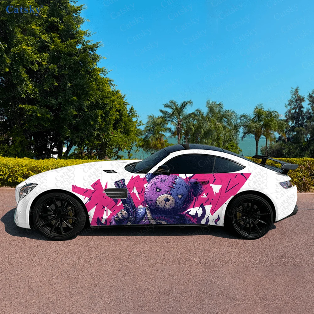 

Красочная кукла-медведь, граффити, боковая наклейка автомобиля, декор, водонепроницаемая ПВХ-наклейка, устойчивая к царапинам, защита автомобиля, автоаксессуары в подарок