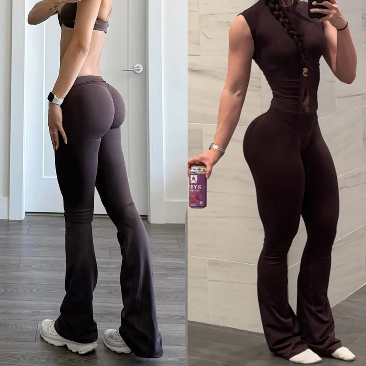 No Logo Impactive Flares Damen 2026 Sommer High Waist Nahtlose Weite Leggings Scrunch Fitness Leggins Sportbekleidung