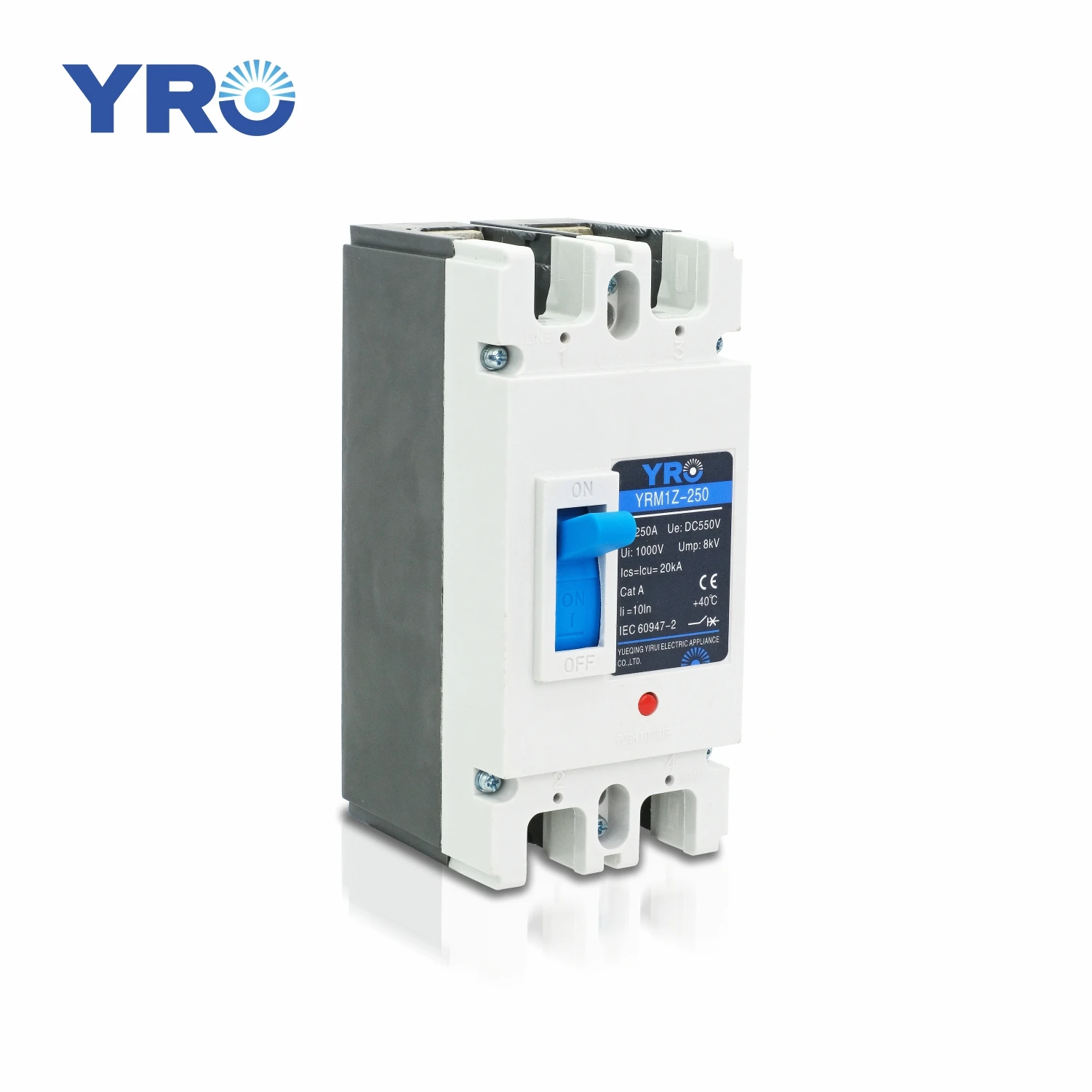 2P 250A 500Vdc 3P 400A 750Vdc circuit breaker for 24V 48V dc battery storage system DC MCCB