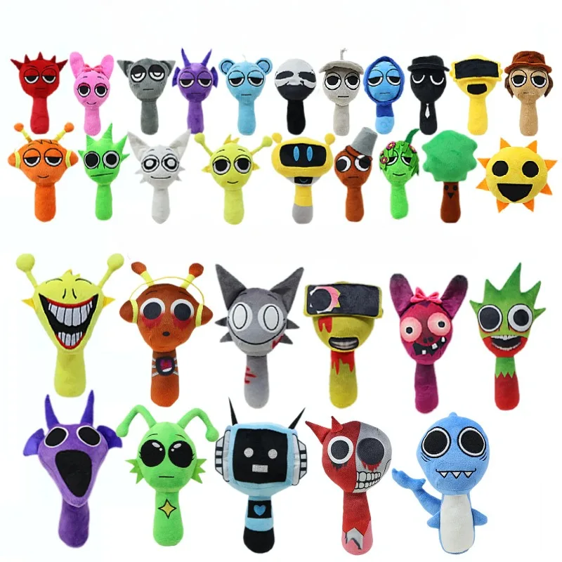 25cm sprunki robô de pelúcia nigger periférico macio pelúcia bonito plushies boneca animal travesseiro decoração para casa presente natal brinquedos do miúdo