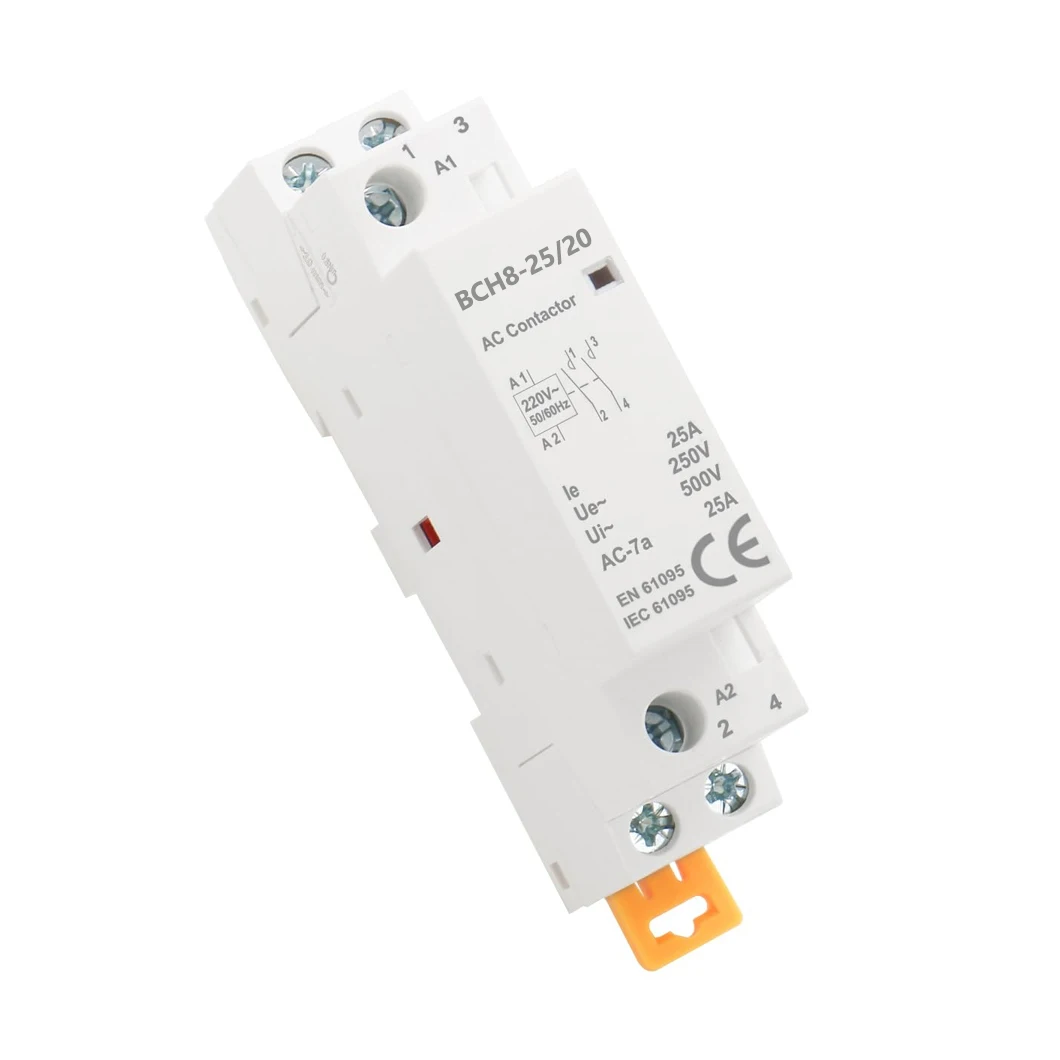 ABILKEEN BCH8-25/20 25A Household AC contactor 2NO Universal Circuit Control AC24V/110V/230V 2Pole Automatic AC Contactor