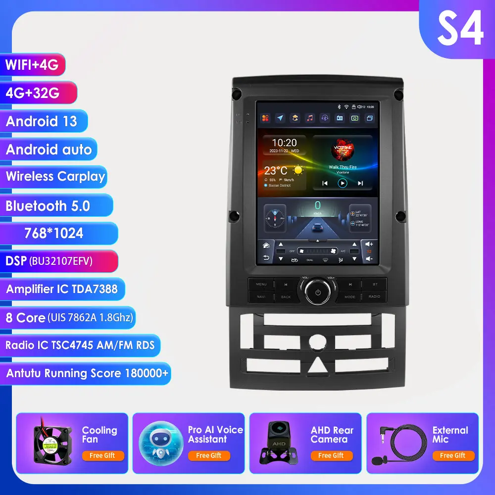 Autoradio 9.7 inch Intelligent Scherm voor Peugeot 407 2004-2011 draadloze Carplay 2din Multimedia Video Player GPS Stereo DSP