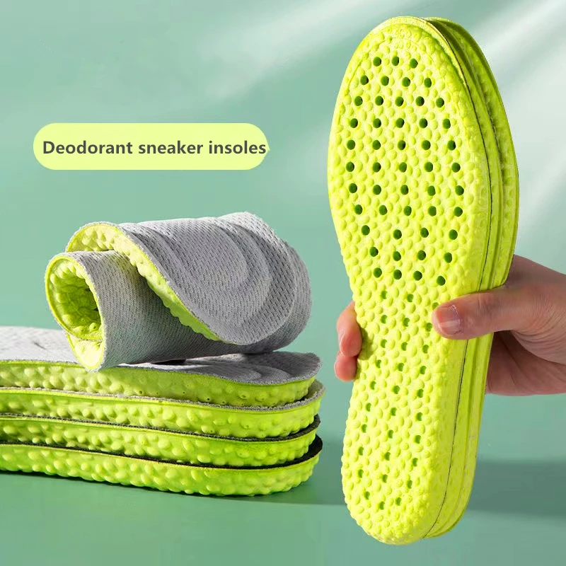 Wormwood Stepping on Shit Insoles Sports Soft Bottom Latex Shock Absorption Breathable Men Women Sweat-absorbing Deodorant Shoes