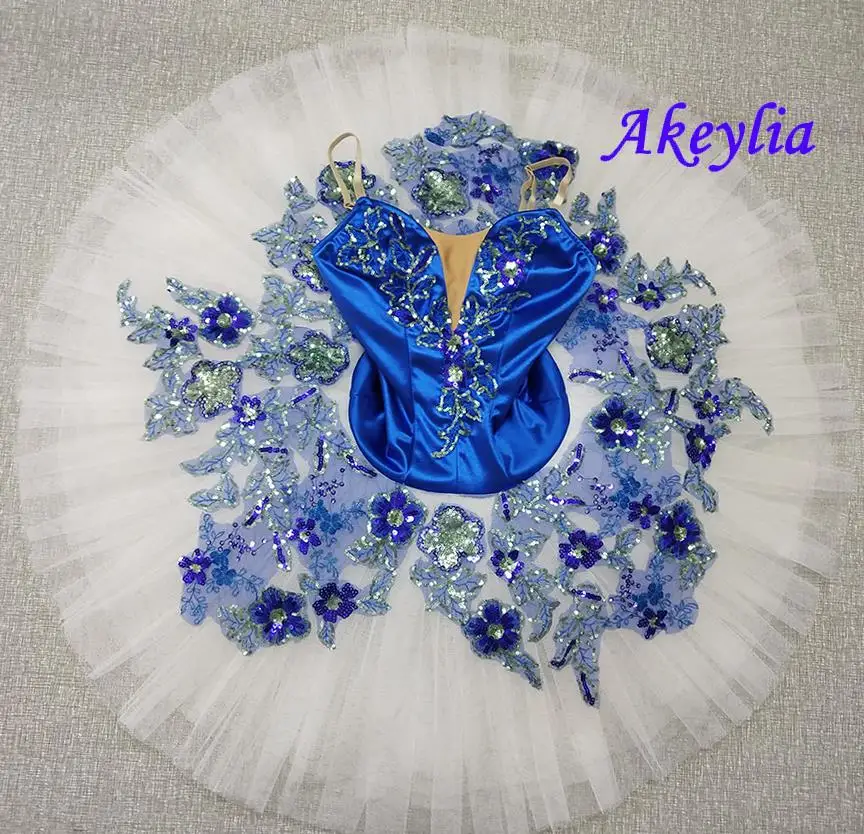 Pancake tutu blue bird girls professional ballet tutus royal blue swan classical ballet stage costume girl woman variation 19052