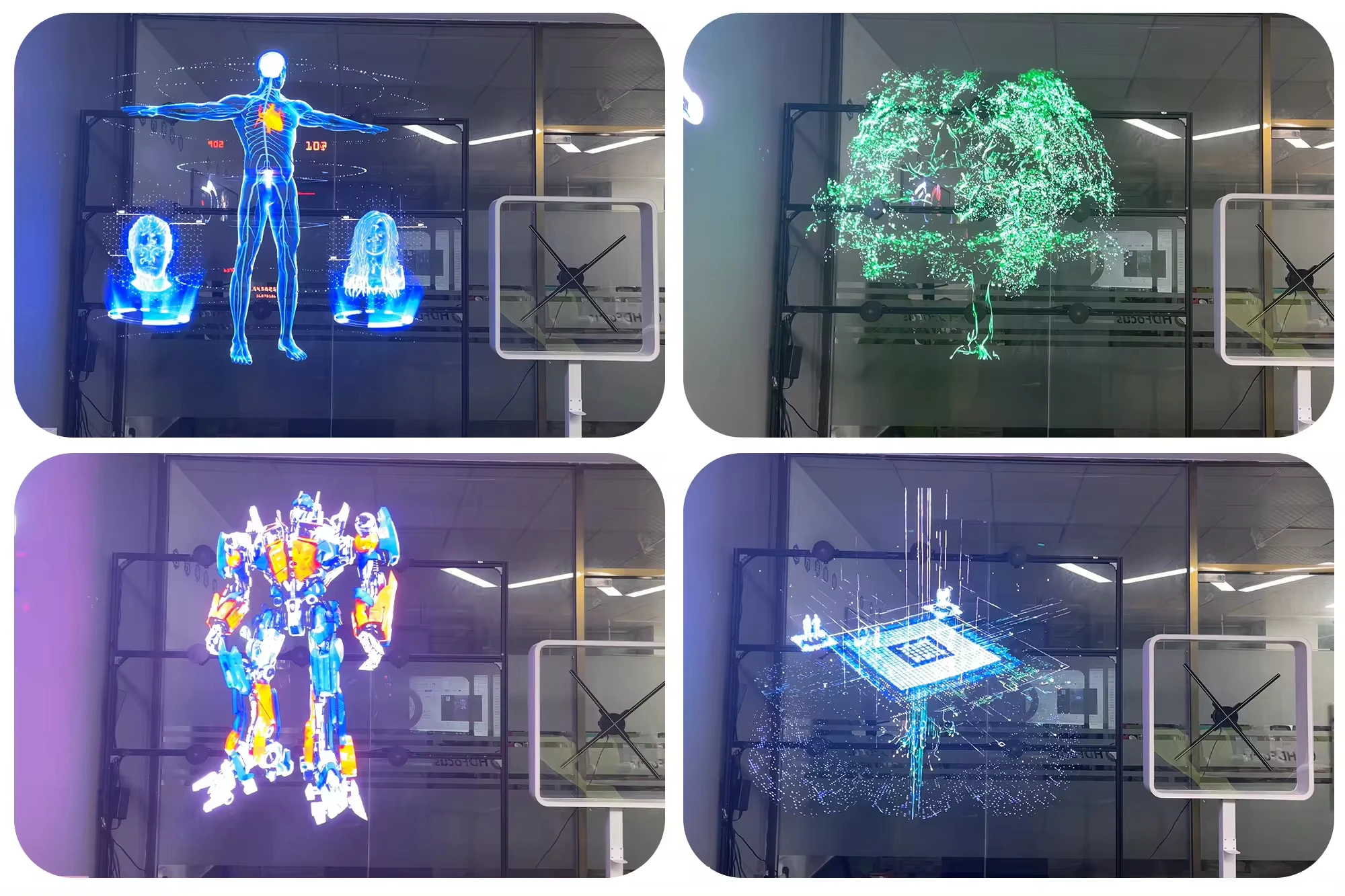 Powerful App Holograficos 3d Led Fan Holograma Video Projecteur Advertising Holographic Display 3D Hologram Fan for Showroom